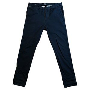 Scotch & Soda Pants Mens 32x34 Black Stuart Chino Slacks Trousers Casual Pocket